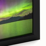 Framed canvas depicting a textured, colorful forest scene in New Hampshire, ideal for living room decor.