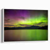 Vintage poster art of a New Hampshire landscape in colorful hues, framed canvas, ideal for living room decor.