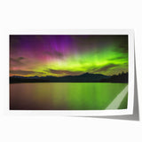 Rolled print of a serene New Hampshire landscape featuring lush greenery and a lake, in muted earth tones.