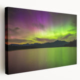 New Hampshire landscape on stretched canvas, featuring muted green and blue tones, ideal for kitchen wall art.