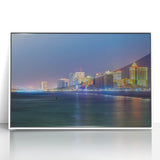 Art deco poster of New Jersey scenery in muted gray and blue tones, framed acrylic, ideal for nursery wall art.