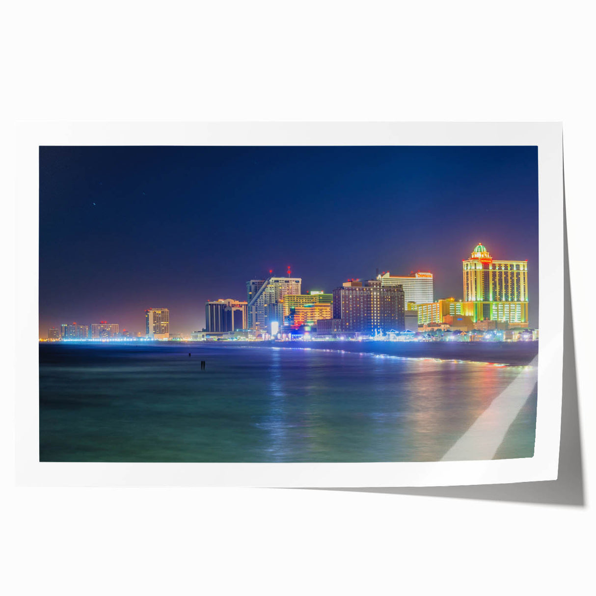 Rolled canvas print of New Jersey scenery with vibrant green and floral patterns, suitable for art wall dining room.