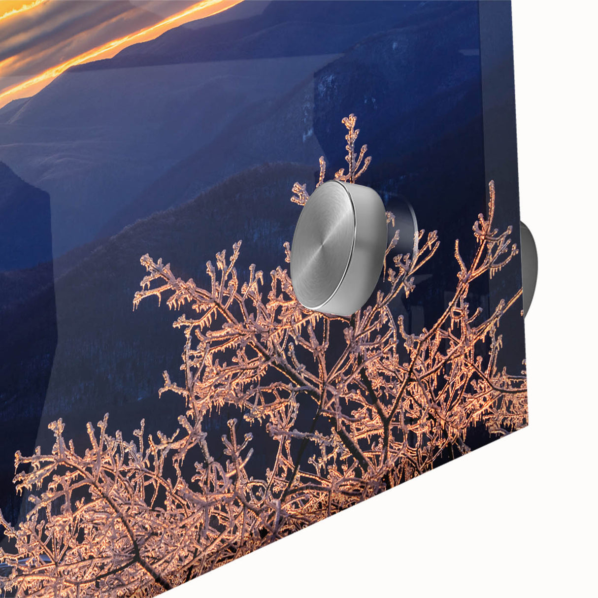 Acrylic print of the Blue Ridge in North Carolina featuring muted earth tones.