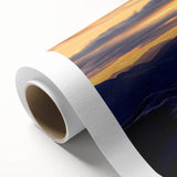 Art Deco poster of Blue Ridge Mountains in pastel shades, rolled canvas, ideal for nursery wall art.