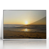 Art deco poster of Cape Hatteras with soft pastel shades on a white framed acrylic, suitable for nursery wall art.