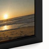 Close-up of a black wall art canvas depicting Cape Hatteras with colorful, textured strokes, ideal for living room decor.