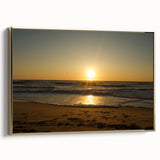 Framed canvas featuring a vintage-style landscape of Cape Hatteras with muted gold and black tones.