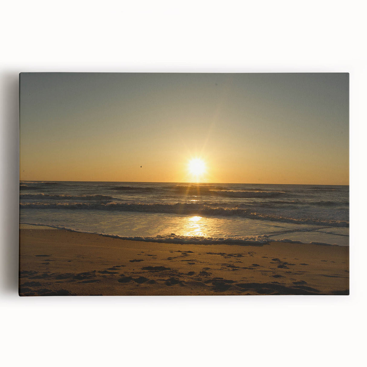 Black and white photograph of Cape Hatteras lighthouse on stretched canvas, suitable for kitchen wall art.