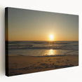 Large art depicting Cape Hatteras with muted blue and green tones on stretched canvas, ideal for kitchen wall art.
