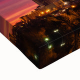 Black and white landscape art painting of Charlotte skyline on large stretched canvas, suitable for bedroom wall.