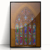 Large abstract wall art of Durham skyline in muted gray and blue tones on framed acrylic, ideal for modern office decor.