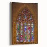 Framed canvas wall art featuring a vintage-style black and gold landscape painting of Durham, North Carolina.