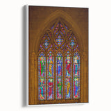 Vintage poster art of Durham, North Carolina, featuring colorful elements on a large framed canvas.