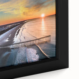 Framed canvas featuring a textured, colorful depiction of the Outer Banks in North Carolina.