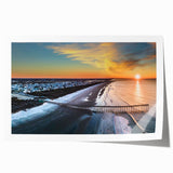 Outer Banks, North Carolina scenery on a rolled print, showing a floral design in soft pastel colors.