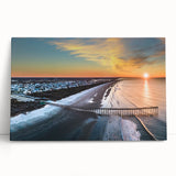 Black and white photo of Outer Banks on stretched canvas, ideal for kitchen wall art or bedroom ambiance.