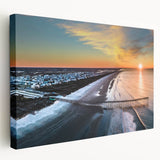 Large canvas print depicting the serene Outer Banks of North Carolina, in soft blue and gray tones.