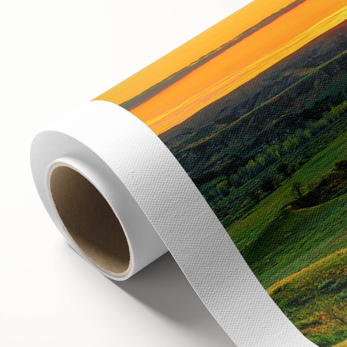 Art deco style poster depicting North Dakota scenery on rolled canvas, suitable for nursery wall art or dining room.