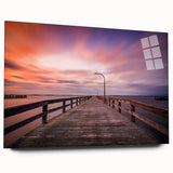 Large abstract wall art of Long Island, USA, in blue and green tones on acrylic glass.