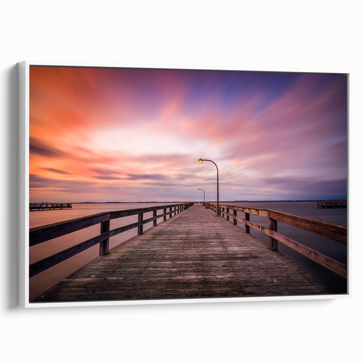 Vintage poster art of Long Island scenery on a framed canvas, featuring colorful art in extra large size.