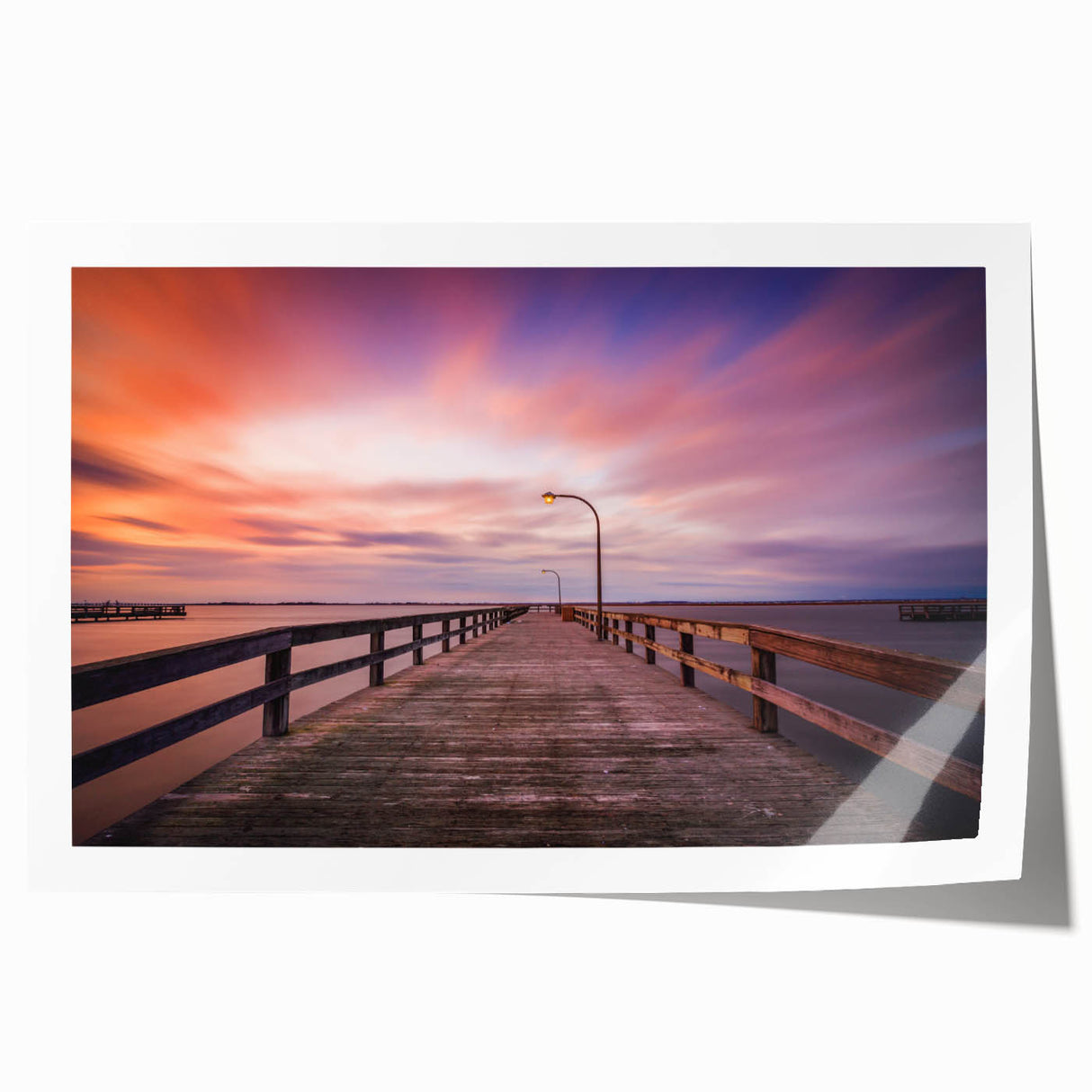 Extra large rolled print featuring a Long Island scenery with lush florals in vibrant green and pink tones.