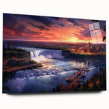 Acrylic print of Niagara Falls in natural colors, suitable for bedroom or dining room decor.