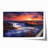 Rolled print of Niagara Falls in muted blue and gray tones, ideal for art wall dining room.
