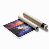 Extra large rolled print of Niagara Falls in muted blue and gray tones, ideal for classy bathroom wall art.