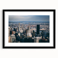 Abstract art print of the Chrysler Building in vibrant, colorful hues on a large, textured canvas.