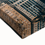 Black and white landscape art painting of the Chrysler Building on stretched canvas, ideal for bedroom wall art.