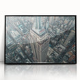 Large abstract wall art depicting the NYC skyline in muted gray tones on a framed acrylic canvas.