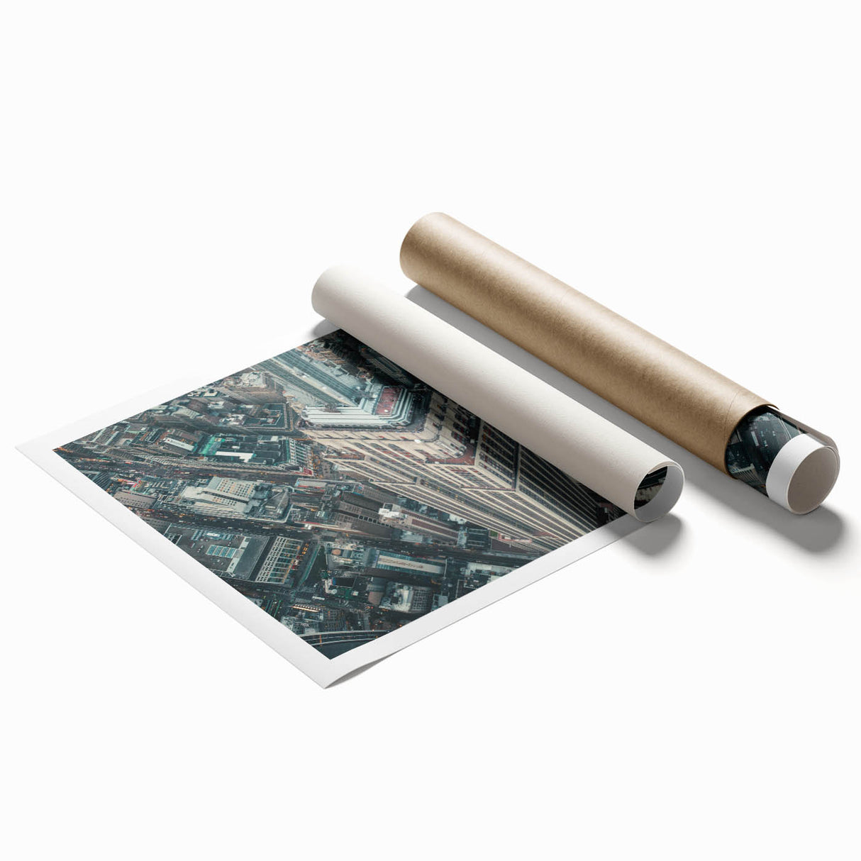 Extra large rolled print of New York City's Empire State Building in muted gray tones, ideal for classy bathroom wall art.