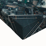 Large art of the NYC skyline in black and white on stretched canvas, ideal for bedroom wall decor.