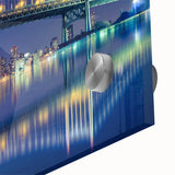 Acrylic print of the Manhattan Bridge in muted gray and blue tones.