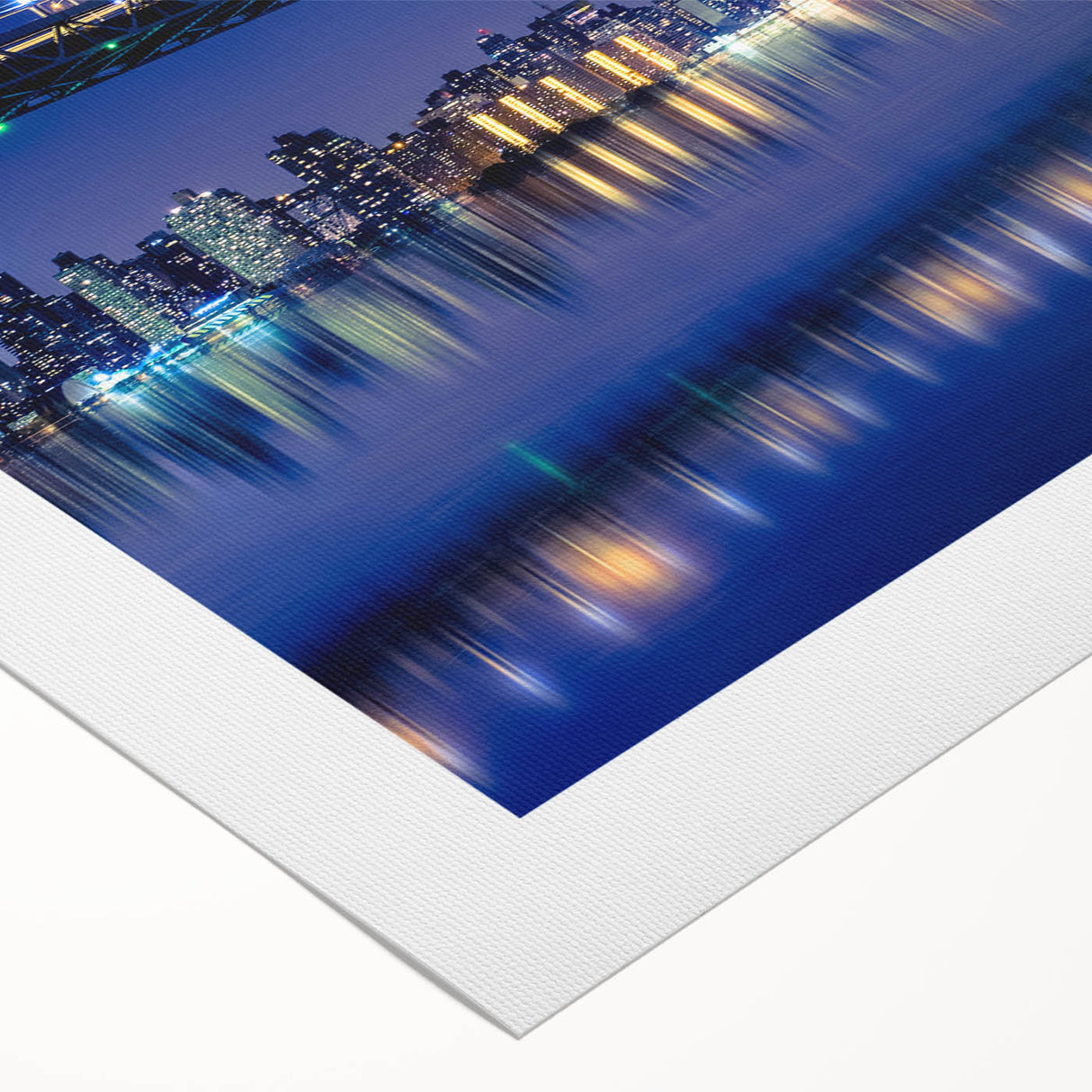 Art deco poster of Manhattan Bridge in monochrome, on rolled canvas, suitable for dining room wall art.
