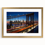 Extra large wall art featuring an abstract Manhattan skyline in textured gold and black tones, framed with a gold mat.