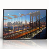 Large abstract wall art depicting the Manhattan skyline in muted black and gray tones on a framed acrylic print.