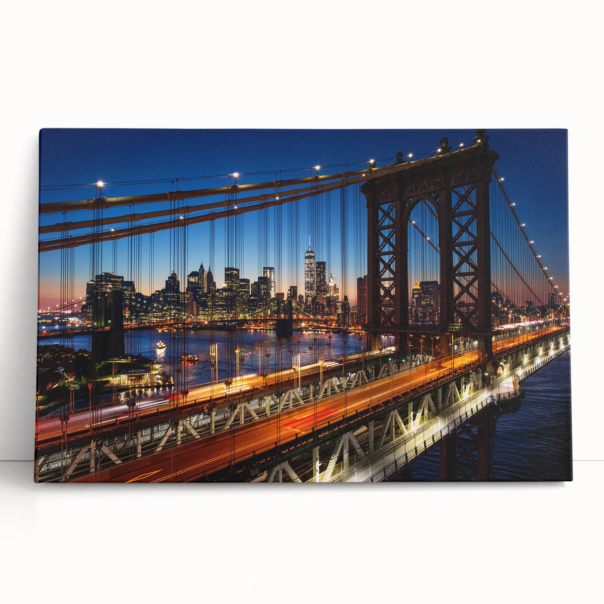 Black and white large canvas of Manhattan skyline, ideal for kitchen wall art or bedroom ambiance.