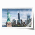 Rolled print of the Statue of Liberty in monochrome, ideal for art wall dining room decor.