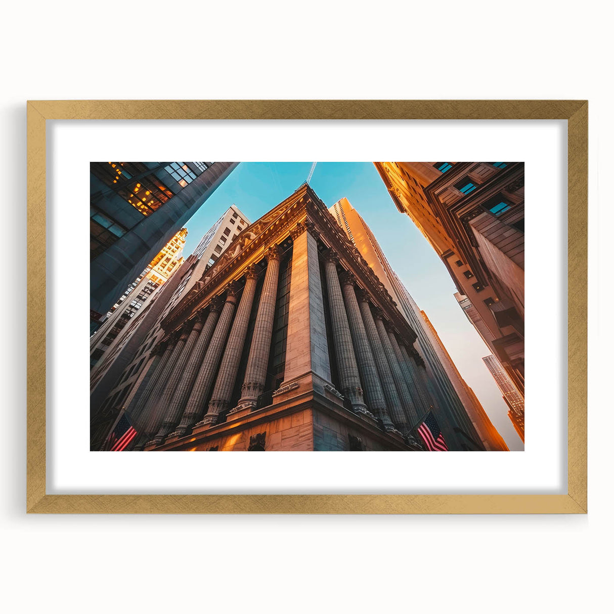 Extra large wall art featuring an abstract depiction of NYC in textured gold and black tones, ideal for living room decor.