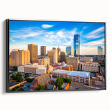 Black and white landscape art painting of Oklahoma scenery on a framed canvas, suitable for bedroom wall decor.