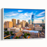 Vintage poster art of Oklahoma scenery on a framed canvas, featuring colorful art in extra large size.