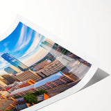 Extra large wall art featuring line art flowers in black and white, printed on rolled canvas.