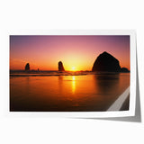 Rolled print of Cannon Beach, Oregon, featuring soft pastel hues, ideal for art wall dining room decor.
