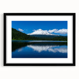 Abstract art print of Oregon's Mount Hood in vibrant colors on a textured, extra-large framed canvas.