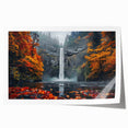 Extra large rolled print of Multnomah Falls in Oregon, featuring vibrant green and gray tones.