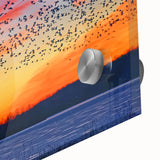 Large abstract wall art depicting the Pennsylvania scenery in mid-century modernist style on acrylic glass.