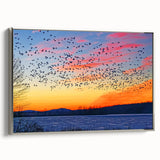 Framed canvas featuring a vintage-style Pennsylvania landscape painting with colorful art on a black background.