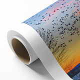 Art deco poster of Pennsylvania scenery in muted green and blue tones on rolled canvas, ideal for nursery wall art.