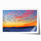 Rolled print of a Pennsylvania scenery with floral elements in soft green and blue tones, suitable for dining room decor.